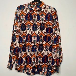 Ghanaian Print Men’s Button Up Long Sleeve